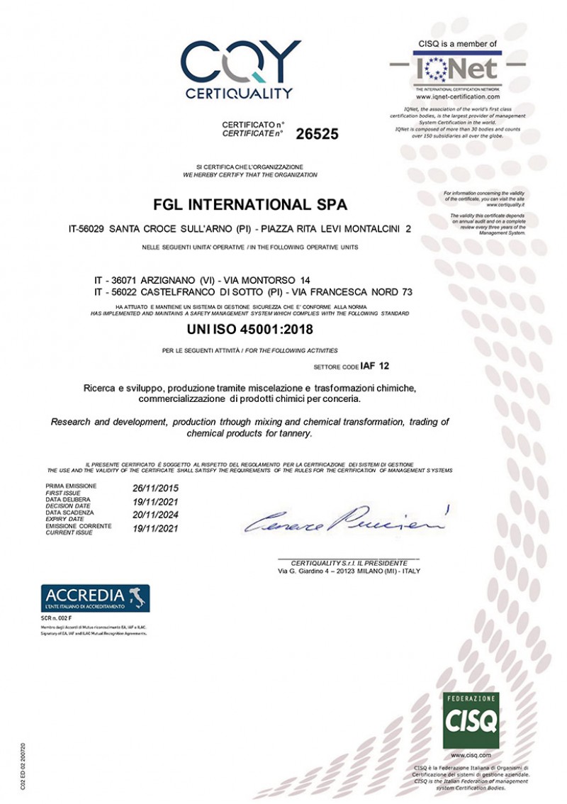 UNI EN ISO 45001:2018